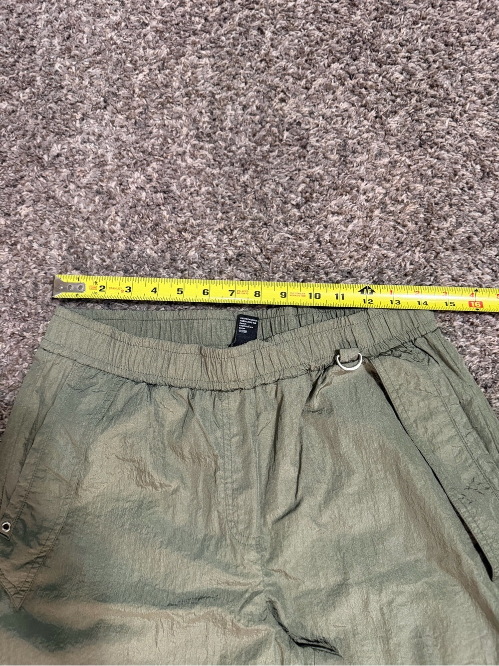 Women’s Olive Green Casual wide leg parachute pants